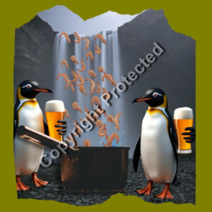 Penguin & Prawn Waterfall T-Shirt - AS Colour Mens Block T shirt Design