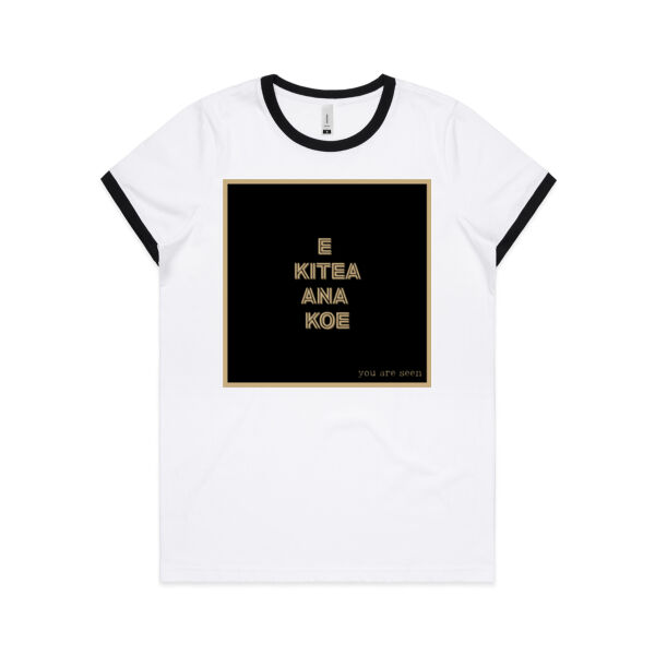 E Kitea Ana Koe | You Are Seen - AS Colour Womens Ringer Tee Thumbnail