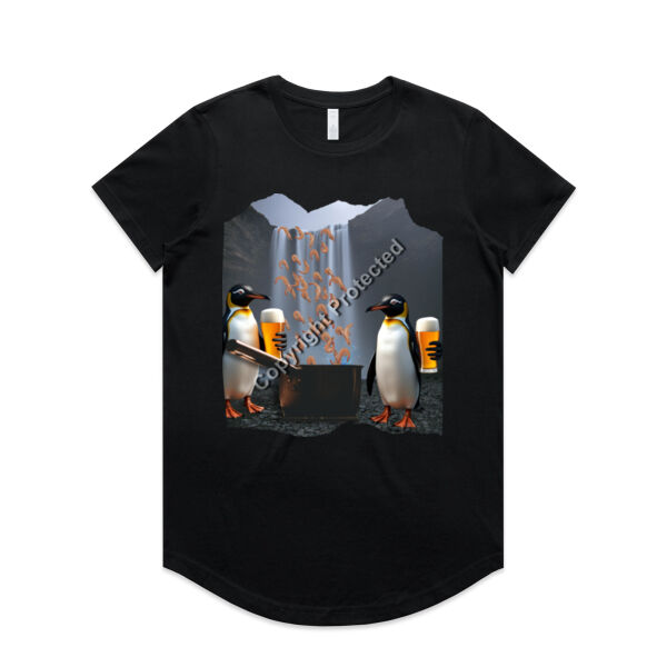 Penguin & Prawn Waterfall T-Shirt - AS Colour Womens Maple Curve Tee Thumbnail